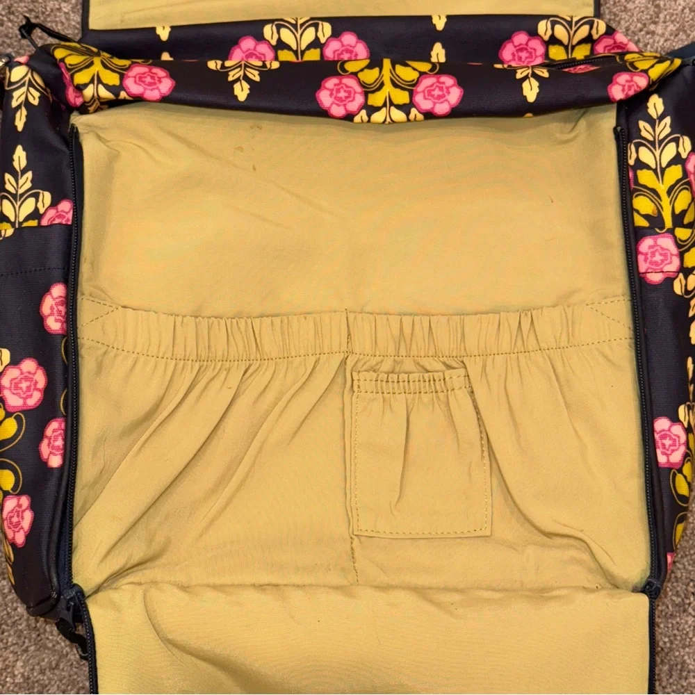 Petunia Pickle Bottom Seville Navy Floral Boxy Backpack Diaper Bag with Pad